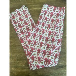 Roller Rabbit Pink Monkey Print Pajama Pants
